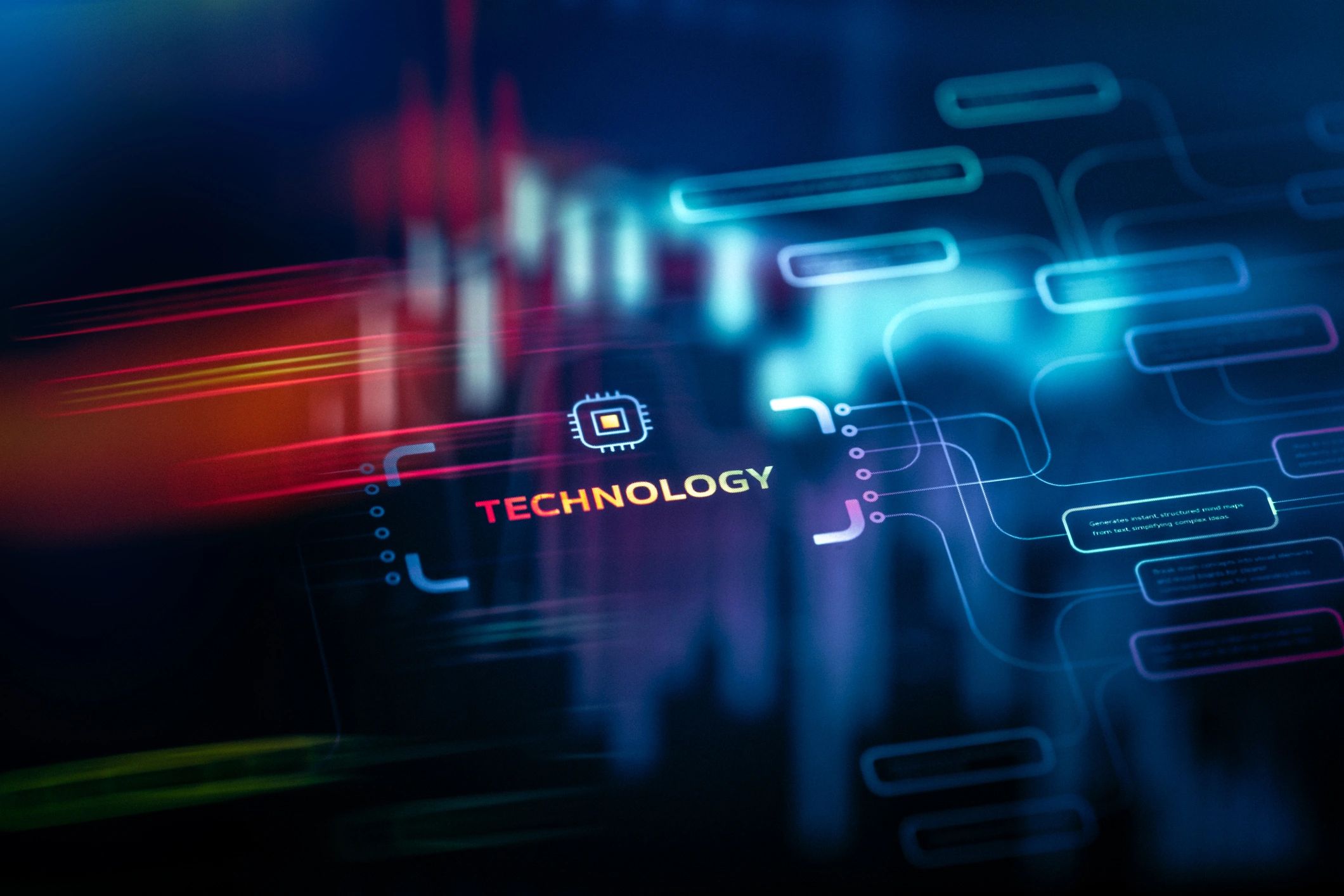 Digital research interface representing AI research direction